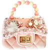 Pink Velvet Flower Bunny Charm Purse - Bags - 1 - thumbnail