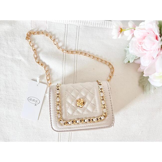 Ivory Faux Leather Chain Purse - Bags - 2