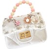 Off White Velvet Flower Bunny Charm Purse - Bags - 3