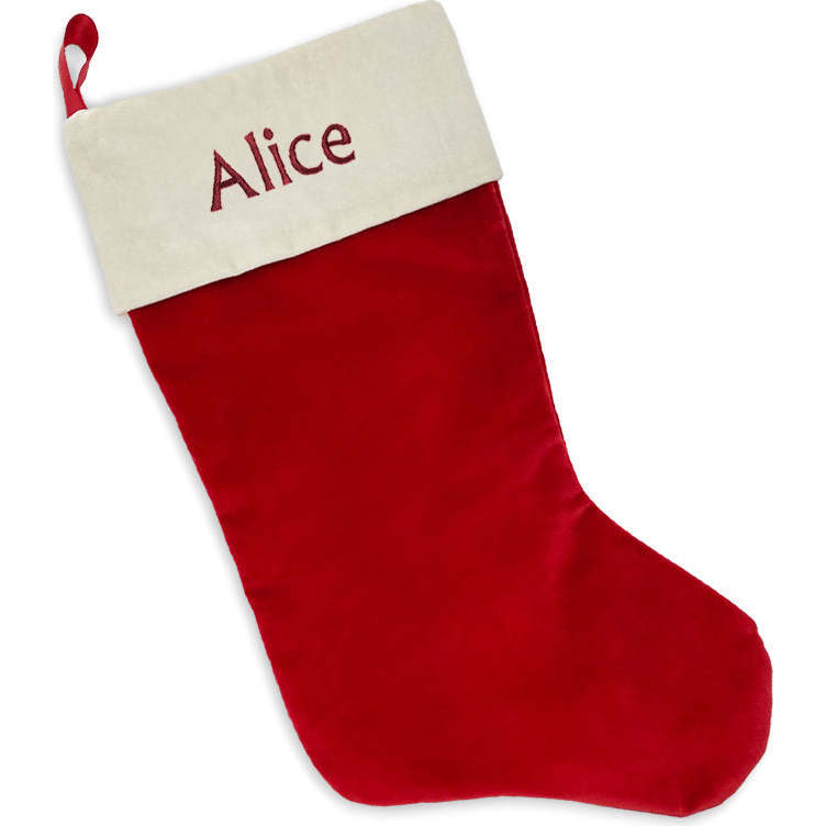 Personalized Christmas Stocking, Red - Stockings - 1