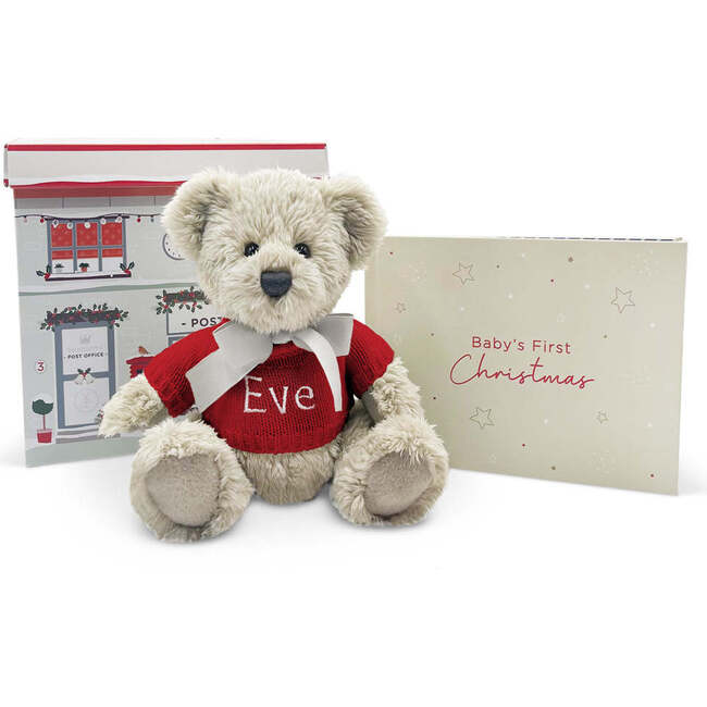 Baby's First Christmas Keepsake Journal with Personalized Berkeley Bear, Red