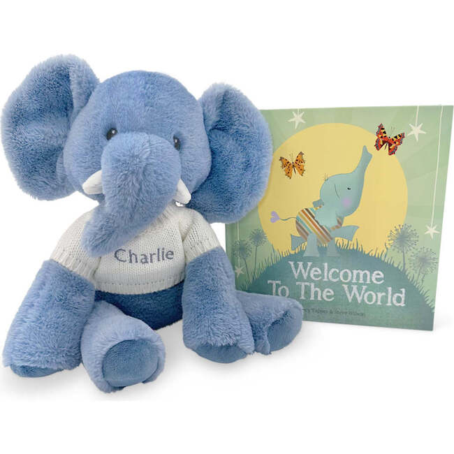 Welcome To The World Book with Personalized Baby Elephant Soft Toy