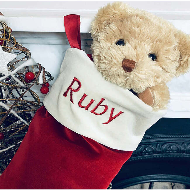 Bertie Bear's Personalized Christmas Stocking in Red - Mixed Gift Sets - 2