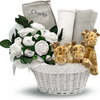 Personalized Three Little Giraffes Luxury New Baby Hamper, White - Mixed Apparel Set - 1 - thumbnail