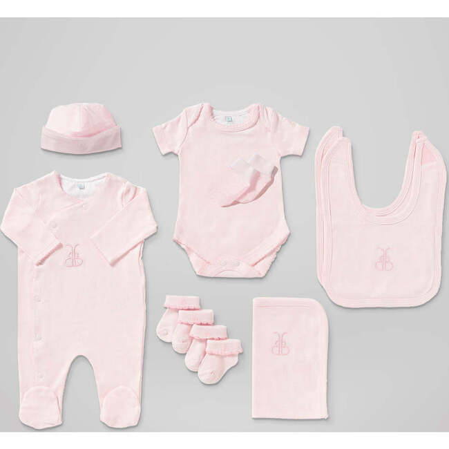 Personalized Three Little Zebras Luxury New Baby Hamper, Pink - Mixed Apparel Set - 5