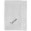 Personalized Knitted Baby Blanket, Grey - Blankets - 1 - thumbnail