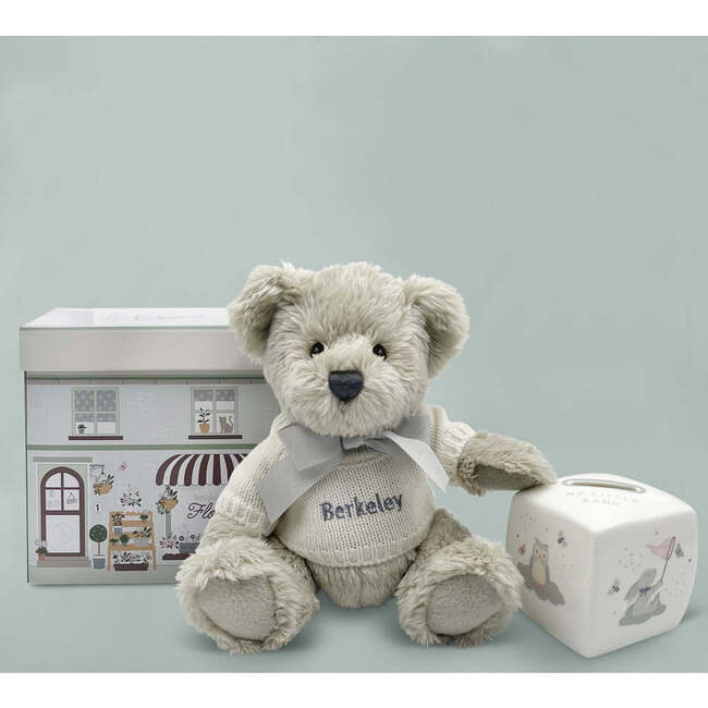 Personalized Grey Berkeley Bear and Little Love Money Box - Mixed Gift Sets - 2