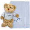 Personalized Bertie Bear with Blanket, Blue - Mixed Gift Sets - 1 - thumbnail