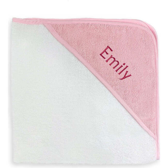 Personalized Baby Hooded Towel, Pink