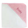 Personalized Baby Hooded Towel, Pink - Bath Towels - 1 - thumbnail