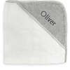 Personalized Baby Hooded Towel, Grey - Bath Towels - 1 - thumbnail