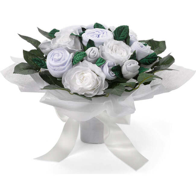 Luxury Rose Baby Clothes Bouquet, White