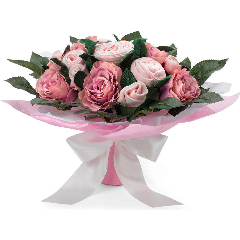 Luxury Rose Baby Clothes Bouquet, Pink - Mixed Apparel Set - 1