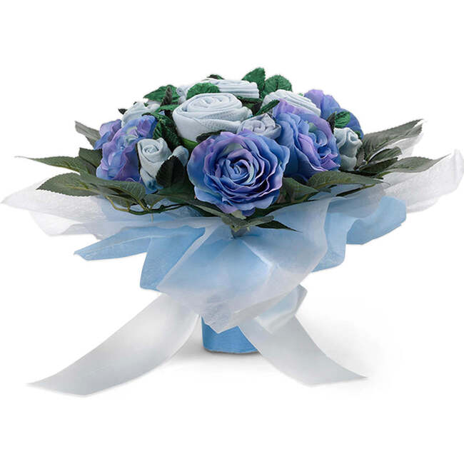Luxury Rose Baby Clothes Bouquet, Blue