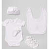 Hand Tied Baby Clothes Bouquet and Personalized Bunny, White - Mixed Apparel Set - 4