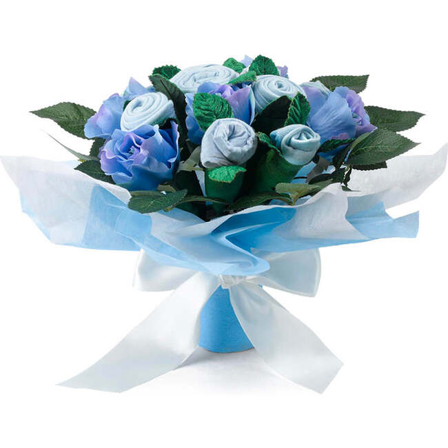 Hand Tied Baby Clothes Bouquet, Blue