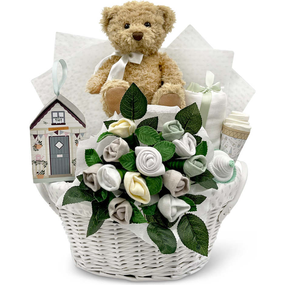 Bertie's New Baby Gift Basket - Mixed Apparel Set - 1