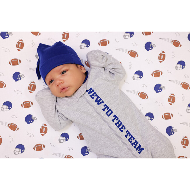 Football Fan Cotton Crib Sheet, White