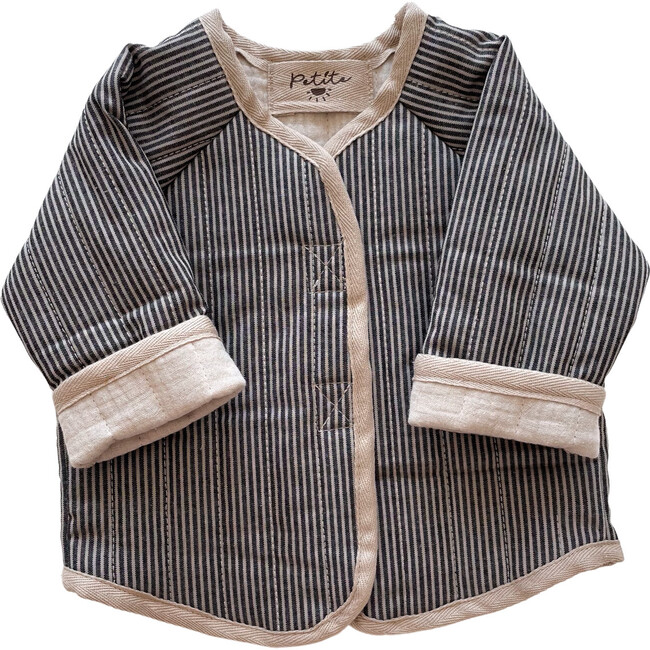 Quilted Jacket, Charcoal Stripes