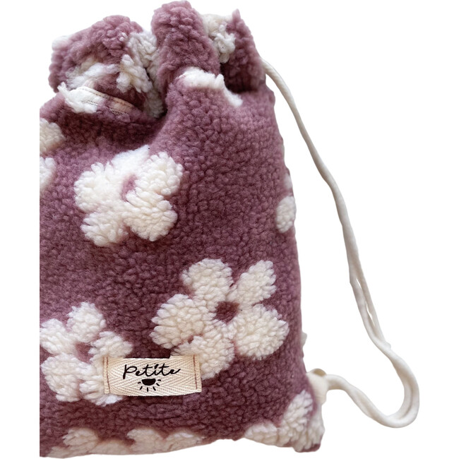 Teddy Drawstring Backpack, Floral Rose