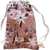 Cotton Drawstring Backpack, Floral Rose - Backpacks - 2