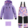 Teknik Cloud Unicorn Print 2-Piece Snowsuit, Lilac - Snowsuits - 1 - thumbnail