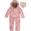 Vintage Flower Print One-Piece Baby Car Seat Snowsuit, Rose - Snowsuits - 1 - thumbnail