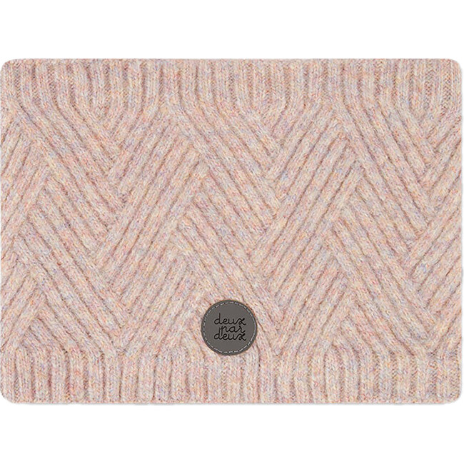 Textured Knitted Neckwarmer, Powder Pink