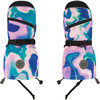 Tie-Dye Print Mittens With Straps, Aqua - Gloves - 1 - thumbnail