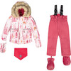 Winter Forest Print 2-Piece Snowsuit, Fuchsia - Snowsuits - 1 - thumbnail