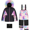 Rainbow Print 2-Piece Snowsuit, Black - Snowsuits - 1 - thumbnail