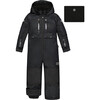 One-Piece Snowsuit, Black - Snowsuits - 1 - thumbnail