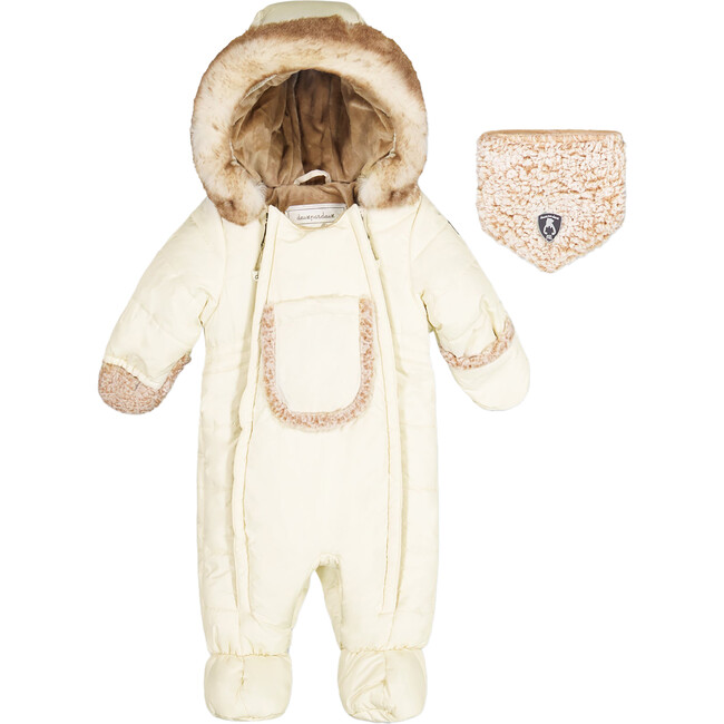 One-Piece Baby Snowsuit, Champagne White