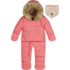 One-Piece Baby Car Seat Snowsuit, Strawberry Rose - Snowsuits - 1 - thumbnail