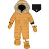 One-Piece Baby Snowsuit, Brown Sugar - Snowsuits - 1 - thumbnail