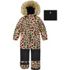 Leopard Print One-Piece Snowsuit, Multicolors - Snowsuits - 1 - thumbnail