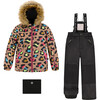 Leopard Print 2-Piece Snowsuit, Black & Multicolors - Snowsuits - 1 - thumbnail