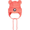 Knit Earflap Hat, Coral - Hats - 1 - thumbnail