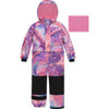 Quartz Print One-Piece Snowsuit, Purple - Snowsuits - 1 - thumbnail