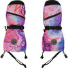 Quartz Print Mittens With Straps, Purple - Gloves - 1 - thumbnail