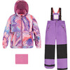 Quartz Print 2-Piece Snowsuit, Purple - Snowsuits - 1 - thumbnail