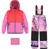 Colorblock Quartz Print 2-Piece Snowsuit, Purple - Snowsuits - 1 - thumbnail