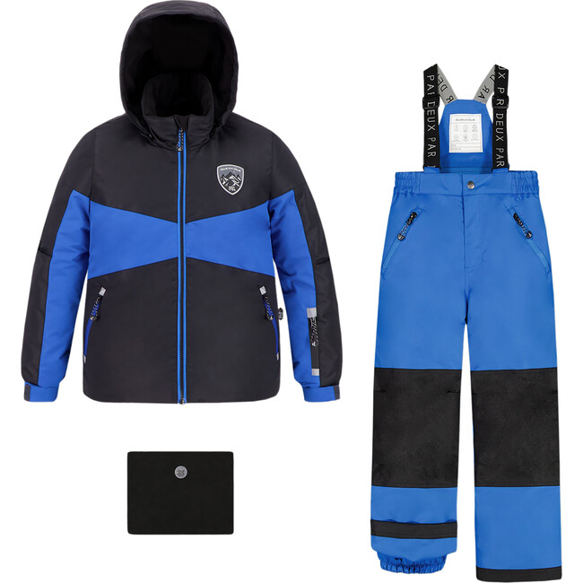 Colorblock 2-Piece Snowsuit, Azur & Black