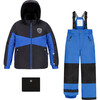 Colorblock 2-Piece Snowsuit, Azur & Black - Snowsuits - 1 - thumbnail