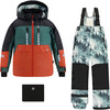 Colorblock 2-Piece Snowsuit, Green & Orange - Snowsuits - 1 - thumbnail