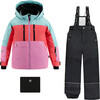 Colorblock 2-Piece Snowsuit, Aqua, Cranberry Red, Orchid - Snowsuits - 1 - thumbnail