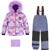 Cloud Unicorn Print 2-Piece Snowsuit, Nighshadow Blue - Snowsuits - 1 - thumbnail