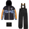 Cartography Print 2-Piece Snowsuit, Black - Snowsuits - 1 - thumbnail