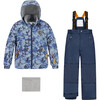 Cartography Print 2-Piece Snowsuit, Navy - Snowsuits - 1 - thumbnail