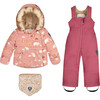 Bear Print 2-Piece Baby Snowsuit, Vintage Pink - Snowsuits - 1 - thumbnail